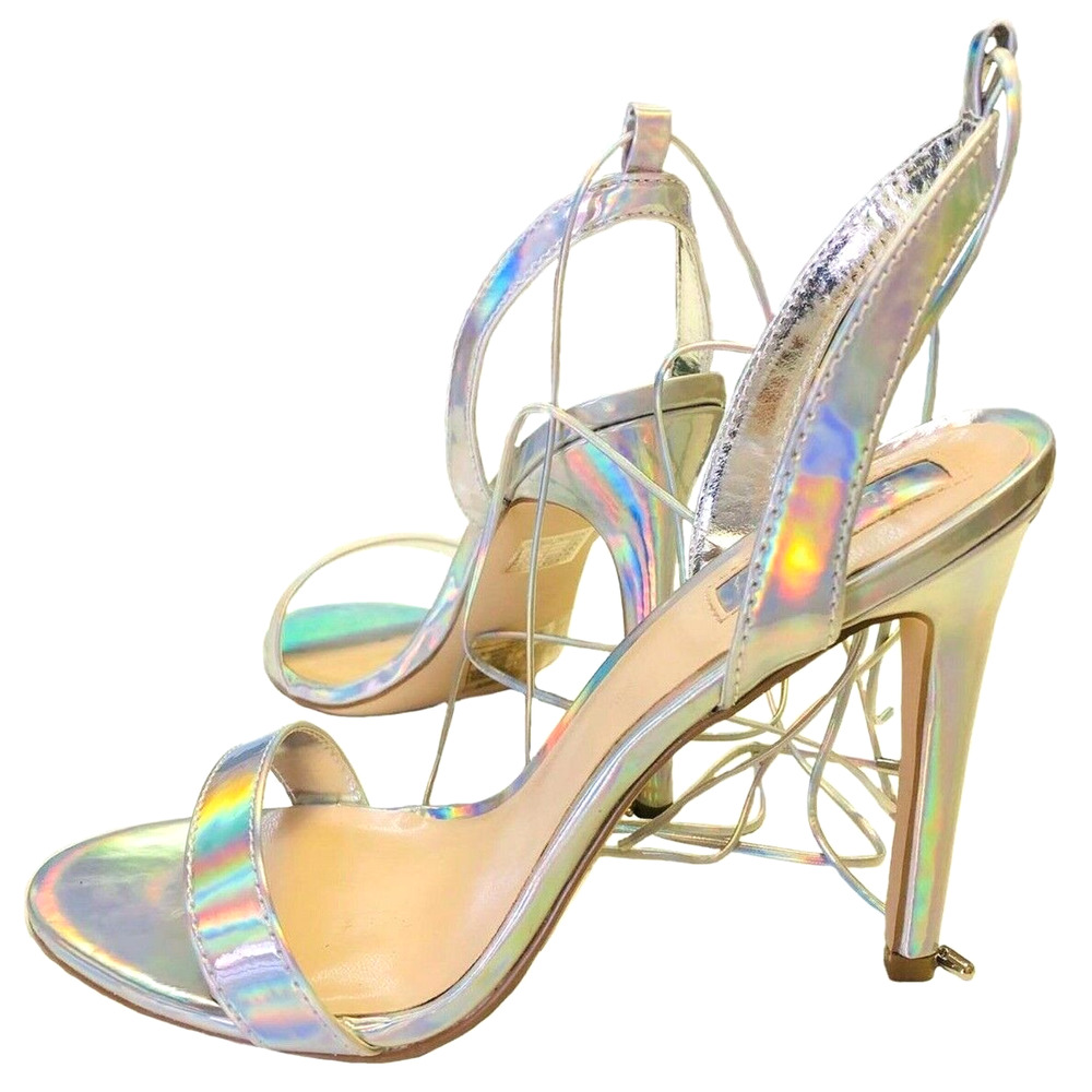 Silver Holo Stilettos Holographic Heels Women's 7.5 US